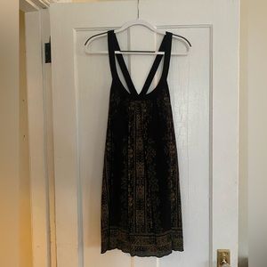 Black & gold swing dress, lined, size M (fits like L)
